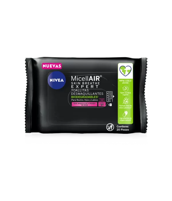 NIVEA MICELLAIR EXPERT TOALLITAS DESMAQUILLANTE 20 unidades