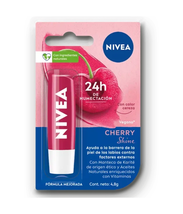 NIVEA BÁLSAMO LABIAL HUMECTANTE CHERRY SHINE 4,8gr