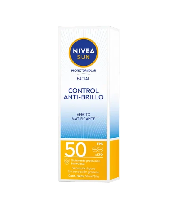 NIVEA SUN FACIAL CONTROL ANTI-BRILLO FPS50 50ml - Imagen 2