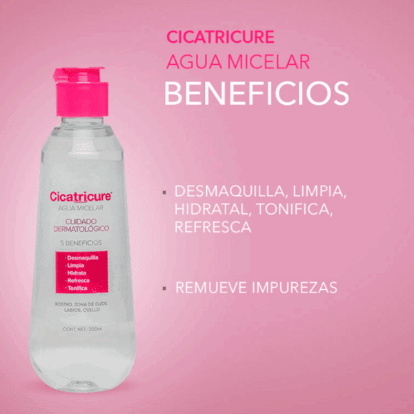 CICATRICURE AGUA MICELAR 200ml - Imagen 3