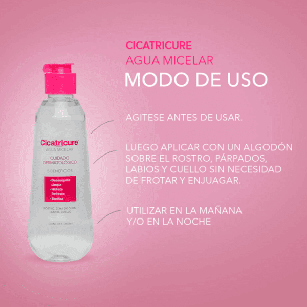 CICATRICURE AGUA MICELAR 200ml - Imagen 4