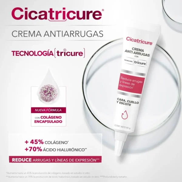 CICATRICURE FACIAL ANTIARRUGAS CON TECNOLOGÍA TRICURE 50gr - Imagen 4