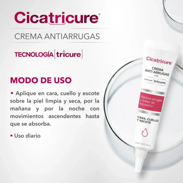 CICATRICURE FACIAL ANTIARRUGAS CON TECNOLOGÍA TRICURE 50gr - Imagen 5