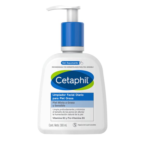 CETAPHIL LIMPIADOR FACIAL DIARIO PARA PIEL GRASA GEL 300ml
