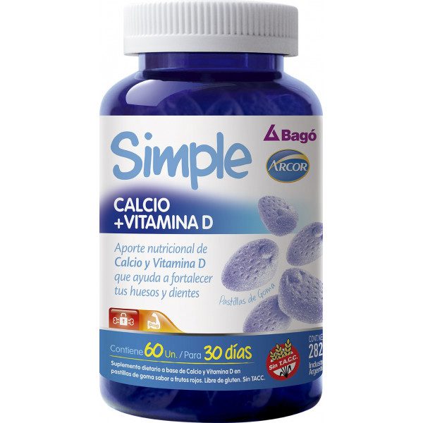 BAGÓ SIMPLE CALCIO + VITAMINA 60 pastillas de goma