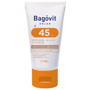 BAGÓVIT PROTECTOR SOLAR CREMA FACIAL FPS 45 CON COLOR 50gr​