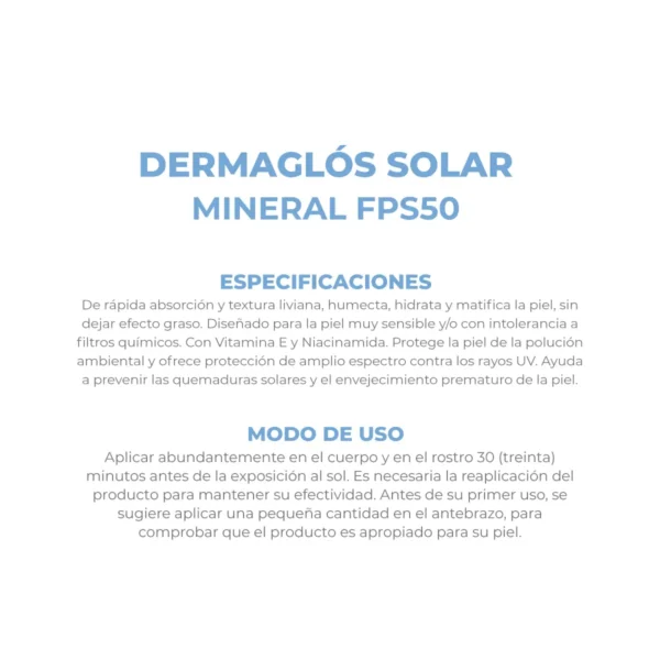 DERMAGLÓS SOLAR MINERAL EMULSIÓN FPS50 90gr - Imagen 5