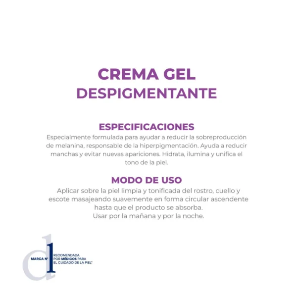 DERMAGLÓS FACIAL DESPIGMENTANTE CREMA GEL 50gr - Imagen 3