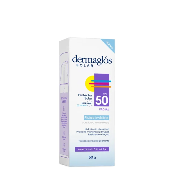 DERMAGLÓS SOLAR FACIAL FLUIDO SIN COLOR FPS50 50gr - Imagen 2