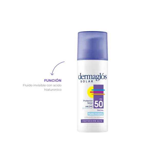 DERMAGLÓS SOLAR FACIAL FLUIDO SIN COLOR FPS50 50gr - Imagen 4