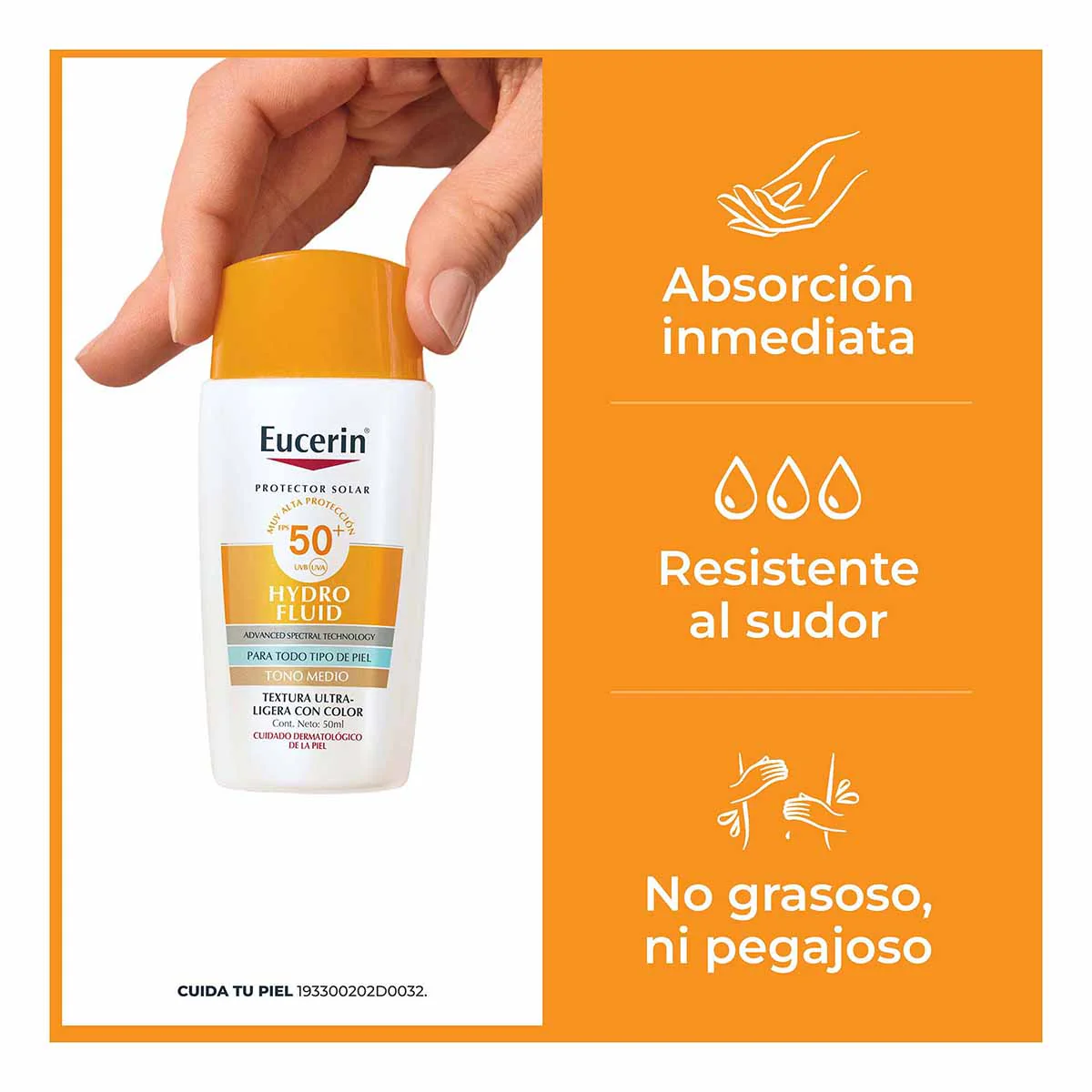 EUCERIN SUN HYDRO FLUID TONO MEDIO FPS50+ 50ml - Imagen 5