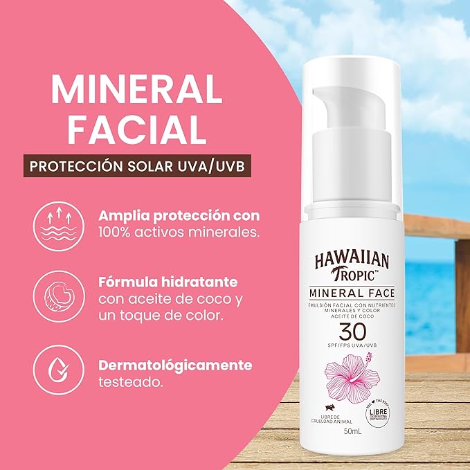 HAWAIIAN TROPIC FACIAL MINERAL FPS30 50 ml - Imagen 3