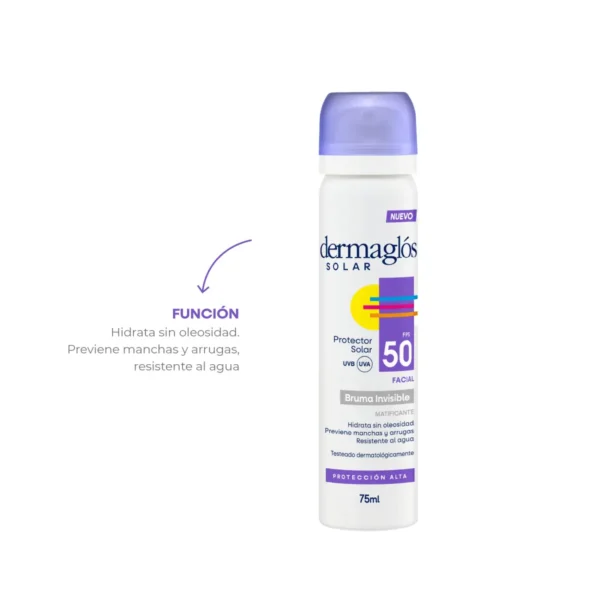 DERMAGLÓS SOLAR FACIAL BRUMA FPS50 75ml - Imagen 4