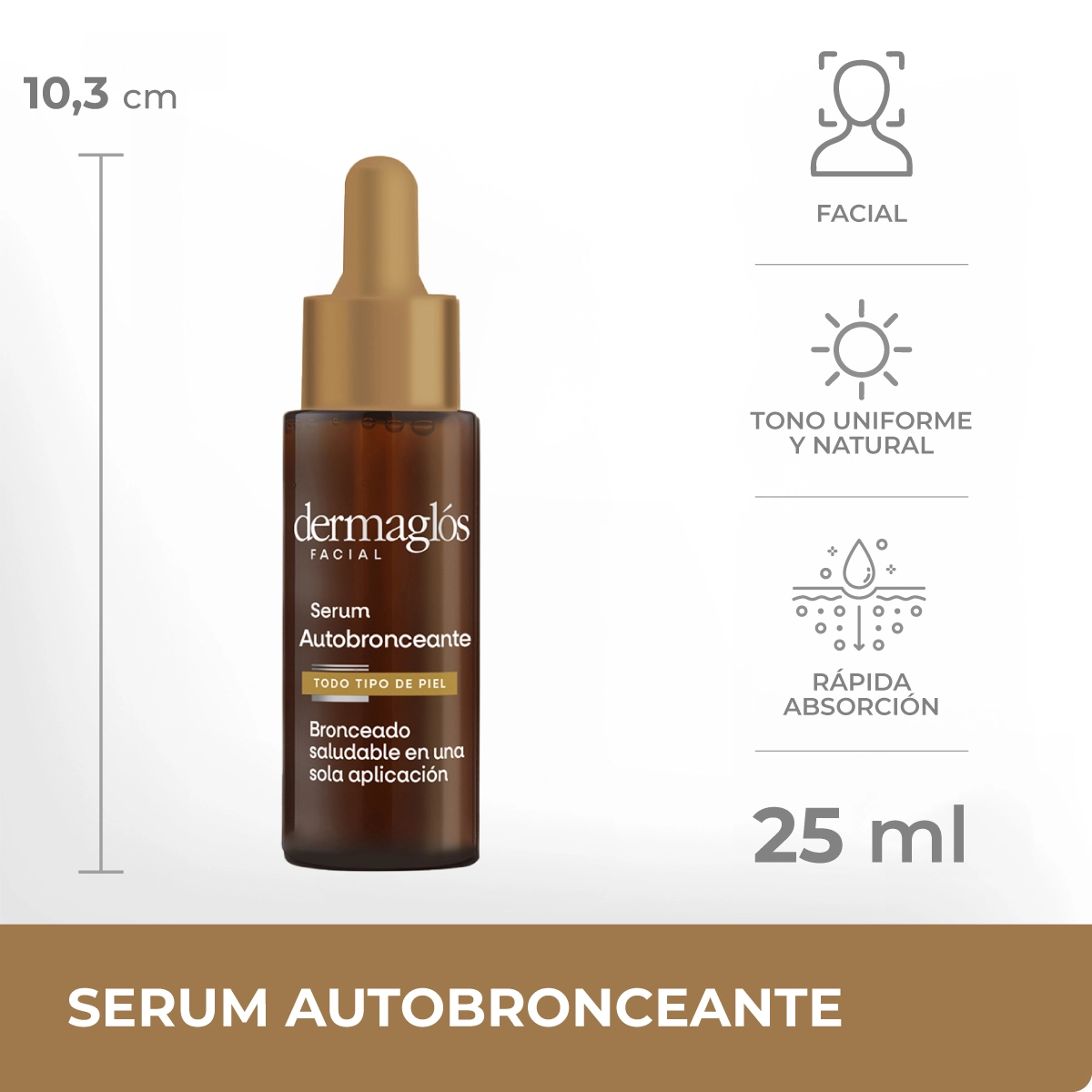 DERMAGLÓS SERÚM FACIAL AUTOBRONCEANTE 25ml - Imagen 4