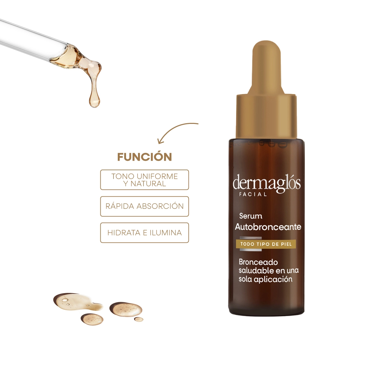 DERMAGLÓS SERÚM FACIAL AUTOBRONCEANTE 25ml - Imagen 3